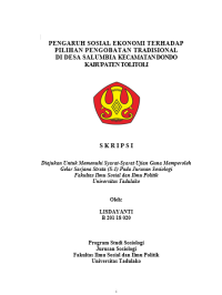 Image of PENGARUH SOSIAL EKONOMI TERHADAP PILIHAN PENGOBATAN TRADISIONAL 
DI DESA SALUMBIA KECAMATAN DONDO KABUPATEN TOLITOLI