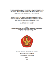 Image of EVALUASI KEBIJAKAN PENGEMBANGAN SUMBER DAYA 
MANUSIA DI BADAN PENGEMBANGAN SUMBER DAYA 
MANUSIA PROVINSI SULAWESI TENGAH