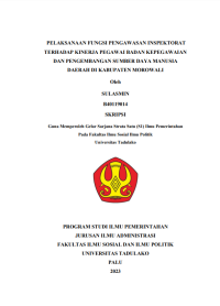 Image of PELAKSANAAN FUNGSI PENGAWASAN INSPEKTORATTERHADAP KINERJA PEGAWAI BADAN KEPEGAWAIANDAN PENGEMBANGAN SUMBER DAYAMANUSIADAERAH DI KABUPATEN MOROWALI
