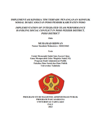 Image of IMPLEMENTASI KINERJA TIM TERPADU PENANGANAN KONFLIK 
SOSIAL DI KECAMATAN POSO PESISIR KABUPATEN POSO