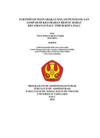 Image of PARTISIPASI MASYARAKAT DALAM PENGELOLAAN
SAMPAH DI KELURAHAN BESUSU BARAT
KECAMATAN PALU TIMUR KOTA PALU