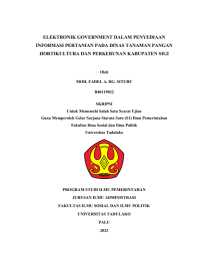 Image of ELEKTRONIK GOVERNMENT DALAM PENYEDIAAN
INFORMASI PERTANIAN PADA DINAS TANAMAN PANGAN
HORTIKULTURA DAN PERKEBUNAN KABUPATEN SIGI