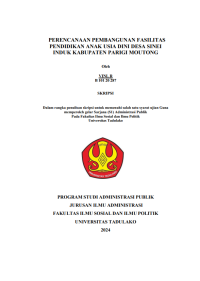 Image of PERENCANAAN PEMBANGUNAN FASILITAS 
PENDIDIKAN ANAK USIA DINI DESA SINEI 
INDUK KABUPATEN PARIGI MOUTONG