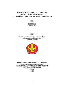 Image of DISIPLIN KERJA PEGAWAI KANTOR                            DESA LABUAN SALUMBONE                              KECAMATAN LABUAN KABUPATEN DONGGALA