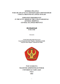 Image of KINERJA PEGAWAI
PADA RUANGAN ICVCU RUMAH SAKIT UMUM DAERAH
UNDATA PROVINSI SULAWESI TENGAH