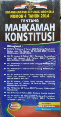 Image of Undang-Undang RI No. 4 Tahun 2014 Tentang Mahkamah Konstitusi