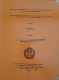 Image of Implementasi Kebijakan Pengelolaan Sampah di Pasar Inpres Manonda Palu