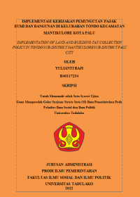 Image of Implementasi Kebijakan Pemungutan Pajak Bumi dan Bangunan di Kelurahan Tondo Kecamatan Mantikulore Kota Palu